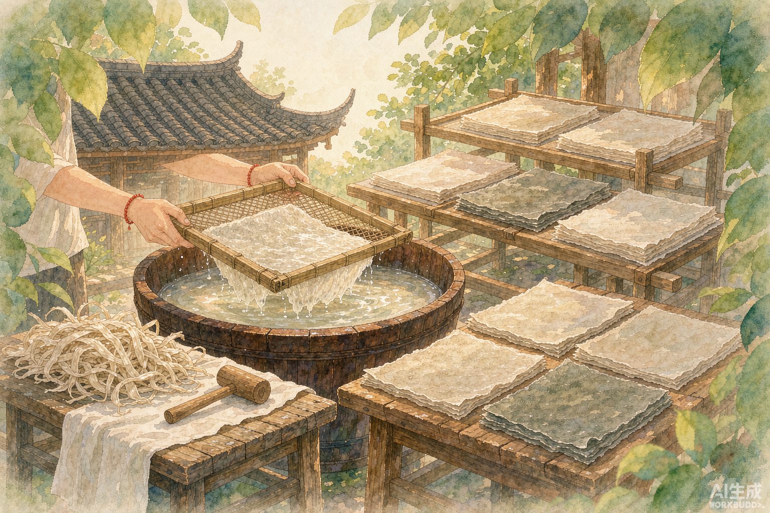 曼掌村·傣族手工造纸(缅纸) 参考图 1
